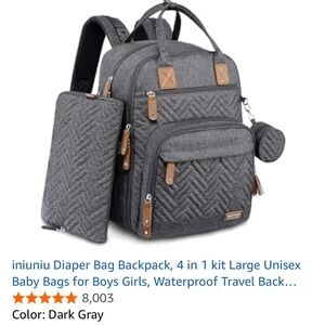 BRAND NEW Gray diaper backpack